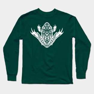 Tribal Leopard Frog - White Long Sleeve T-Shirt